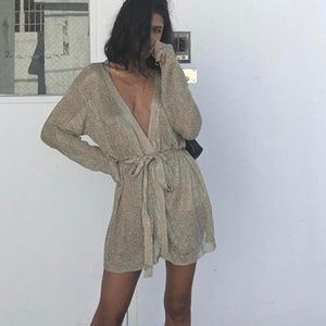 Lioness Metallic Mini Wrap Dress